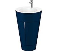 Duravit Starck 1 ,c-bonded set S19512O70980010 Poignée en acier inoxydable, Céramique Weiß Matt , éclairage intérieur, sur pied bleu nuit satiné mat, 864 x 560 x 605 mm