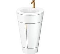 Duravit Starck 1 ,c-bonded set S19513O04850000 poignée bronze, Céramique Weiß Matt , sur pied Weiß Hochglanz , 864 x 560 x 605 mm