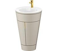 Duravit Starck 1 ,c-bonded set S19513O34600000 poignée or, Céramique Weiß Matt , sur pied Taupe Seidenmatt , 864 x 560 x 605 mm