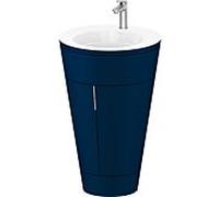 Duravit Starck 1 ,c-bonded set S19513O70980000 poignée acier inoxydable, Céramique Weiß Matt , sur pied, bleu nuit satiné mat, 864 x 560 x 605 mm