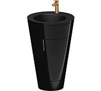 Duravit Starck 1 ,c-bonded set S19514O04400000 poignée bronze, Céramique noir mat, sur pied, noir brillant, 864 x 560 x 605 mm