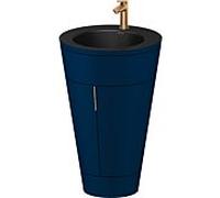 Duravit Starck 1 ,c-bonded set S19514O04980010 poignée bronze, Céramique noir mat, éclairage intérieur, sur pied, bleu nuit satiné mat, 864 x 560 x 605 mm