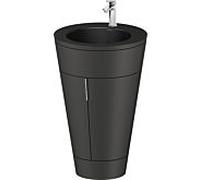 Duravit Starck 1 ,c-bonded set S19514O10580010 poignée chromée, Céramique noir mat, éclairage intérieur, sur pied, Graphit satiné mat, 864 x 560 x 605 mm