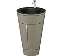 Duravit Starck 1 ,c-bonded set S19514O10920010 poignée chromée, Céramique noir mat, éclairage intérieur, sur pied, gris pierre satiné mat, 864 x 560 x 605 mm