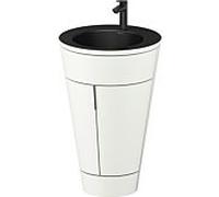 Duravit Starck 1 ,c-bonded set S19514OBD360010 poignée diamant noir, Céramique noir mat, éclairage intérieur, sur pied, blanc satiné mat, 864 x 560 x 605 mm