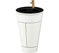 Duravit Starck 1 ,c-bonded set S19515O04360010 poignée bronze, Céramique noir mat, éclairage intérieur, sur pied, blanc satiné mat, 864 x 560 x 605 mm