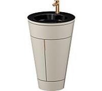 Duravit Starck 1 ,c-bonded set S19515O04600010 poignée bronze, Céramique noir mat, éclairage intérieur, sur pied, Taupe Seidenmatt , 864 x 560 x 605 mm