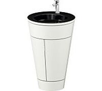 Duravit Starck 1 ,c-bonded set S19515O10390010 poignée chromée, Céramique noir mat, éclairage intérieur, sur pied, blanc nordique satiné mat, 864 x 560 x 605 mm