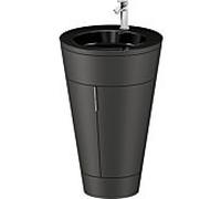Duravit Starck 1 ,c-bonded set S19515O10580000 poignée chromée, Céramique noir mat, sur pied, Graphit satiné mat, 864 x 560 x 605 mm