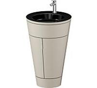Duravit Starck 1 ,c-bonded set S19515O70600010 poignée acier inoxydable, Céramique noir mat, éclairage intérieur, sur pied, Taupe Seidenmatt , 864 x 560 x 605 mm