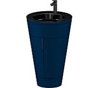 Duravit Starck 1 ,c-bonded set S19515OBD980010 poignée diamant noir, Céramique noir mat, éclairage intérieur, sur pied, bleu nuit satiné mat, 864 x 560 x 605 mm