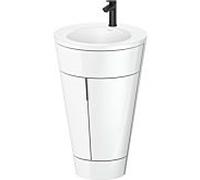 Duravit Starck 1 , ensemble c-bonded S19512OBD850000 poignée diamant noir, Céramique Weiß Matt , Weiß Hochglanz sur pied , 864 x 560 x 605 mm