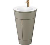 Duravit Starck 1, set c-bonded S19512O04920000 poignée bronze, céramique blanc mat, sur pied, gris pierre satiné mat, 864 x 560 x 605 mm