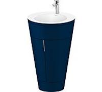 Duravit Starck 1, set c-bonded S19512O10980000 poignée chromée, céramique blanc mat, sur pied, bleu nuit satiné mat, 864 x 560 x 605 mm