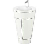 Duravit Starck 1, set c-bonded S19512O70360010 poignée en acier inoxydable, céramique blanc mat, éclairage intérieur, sur pied blanc satiné mat, 864 x 560 x 605 mm