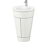 Duravit Starck 1, set c-bonded S19512O70390000 poignée acier inoxydable, céramique blanc mat, sur pied, blanc nordique satiné mat, 864 x 560 x 605 mm