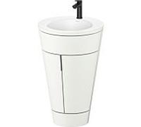 Duravit Starck 1 , set c-bonded S19512OBD360010 poignée diamant noir, Céramique Weiß Matt , éclairage intérieur, sur pied, blanc satiné mat, 864 x 560 x 605 mm