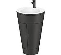 Duravit Starck 1, set c-bonded S19512OBD580000 poignée noir diamant, céramique blanc mat, sur pied, graphite satiné mat, 864 x 560 x 605 mm
