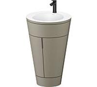 Duravit Starck 1, set C-bonded S19512OBD920000 poignée noir diamant, céramique blanc mat, sur pied gris pierre satiné mat, 864 x 560 x 605 mm