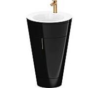 Duravit Starck 1 ,c-bonded set S19513O04400000 poignée bronze, Céramique Weiß Matt , sur pied, noir brillant, 864 x 560 x 605 mm