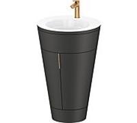 Duravit Starck 1, set c-bonded S19513O04580010 poignée bronze, céramique blanc mat, éclairage intérieur, sur pied graphite satiné mat, 864 x 560 x 605 mm