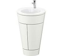 Duravit Starck 1, set c-bonded S19513O10390010 poignée chromée, céramique blanc mat, éclairage intérieur, sur pied, blanc nordique satiné mat, 864 x 560 x 605 mm