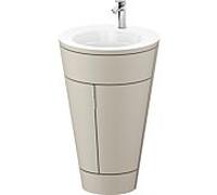 Duravit Starck 1, set c-bonded S19513O10600010 poignée chromée, céramique blanc mat, éclairage intérieur, sur pied taupe soie mat, 864 x 560 x 605 mm