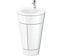 Duravit Starck 1, set c-bonded S19513O10850010 poignée chromée, céramique blanc mat, éclairage intérieur, sur pied blanc brillant, 864 x 560 x 605 mm