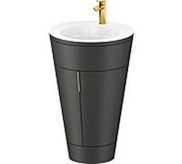 Duravit Starck 1, set c-bonded S19513O34580000 poignée or, céramique blanc mat, sur pied graphite satiné mat, 864 x 560 x 605 mm