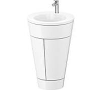 Duravit Starck 1, set c-bonded S19513O70850000 poignée acier inoxydable, céramique blanc mat, sur pied blanc brillant, 864 x 560 x 605 mm
