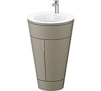 Duravit Starck 1, set c-bonded S19513O70920000 poignée acier inoxydable, céramique blanc mat, sur pied gris pierre satiné mat, 864 x 560 x 605 mm