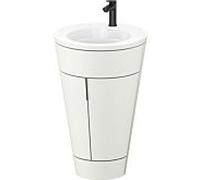 Duravit Starck 1 , set c-bonded S19513OBD390010 poignée diamant noir, Céramique Weiß Matt , éclairage intérieur, sur pied, blanc nordique satiné mat, 864 x 560 x 605 mm