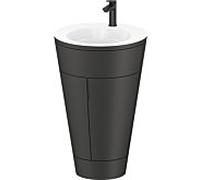 Duravit Starck 1, set c-bonded S19513OBD580000 poignée noir diamant, céramique blanc mat, sur pied, graphite satiné mat, 864 x 560 x 605 mm