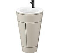 Duravit Starck 1, set c-bonded S19513OBD600000 poignée noir diamant, céramique blanc mat, sur pied, taupe soie mat, 864 x 560 x 605 mm