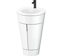 Duravit Starck 1 , set c-bonded S19513OBD850010 poignée diamant noir, Céramique Weiß Matt , éclairage intérieur, sur pied, Weiß Hochglanz , 864 x 560 x 605 mm