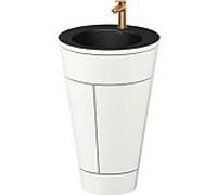 Duravit Starck 1, set c-bonded S19514O04360000 poignée bronze, céramique noir mat, sur pied blanc satiné mat, 864 x 560 x 605 mm