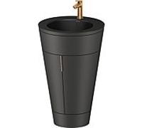 Duravit Starck 1, set c-bonded S19514O04580000 poignée bronze, céramique noir mat, sur pied, graphite satiné mat, 864 x 560 x 605 mm