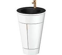 Duravit Starck 1 ,c-bonded set S19514O04850000 poignée bronze, Céramique noir mat, sur pied, Weiß Hochglanz , 864 x 560 x 605 mm