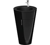 Duravit Starck 1 ,c-bonded set S19514O10400010 poignée chromée, Céramique noir mat, éclairage intérieur, sur pied, noir brillant, 864 x 560 x 605 mm