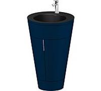 Duravit Starck 1, set c-bonded S19514O10980010 poignée chromée, céramique noir mat, éclairage intérieur sur pied, bleu nuit satiné mat, 864 x 560 x 605 mm