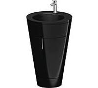 Duravit Starck 1, set c-bonded S19514O70400010 poignée acier inoxydable, céramique noir mat, éclairage intérieur, sur pied, noir brillant, 864 x 560 x 605 mm