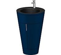 Duravit Starck 1, set c-bonded S19514O70980010 poignée acier inoxydable, céramique noir mat, éclairage intérieur, sur pied, bleu nuit satiné mat, 864 x 560 x 605 mm