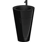 Duravit Starck 1, set c-bonded S19514OBD400010 poignée noir diamant, céramique noir mat, éclairage intérieur, sur pied, noir brillant, 864 x 560 x 605 mm