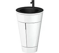 Duravit Starck 1, set c-bonded S19514OBD850010 poignée noir diamant, céramique noir mat, éclairage intérieur, sur pied, blanc brillant, 864 x 560 x 605 mm