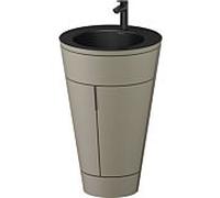 Duravit Starck 1, set c-bonded S19514OBD920000 poignée noir diamant, céramique noir mat, sur pied, gris pierre satiné mat, 864 x 560 x 605 mm