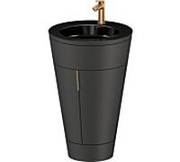 Duravit Starck 1, set c-bonded S19515O04580000 poignée bronze, céramique noir mat, sur pied, graphite satiné mat, 864 x 560 x 605 mm