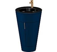 Duravit Starck 1 ,c-bonded set S19515O04980010 poignée bronze, Céramique noir mat, éclairage intérieur, sur pied, bleu nuit satiné mat, 864 x 560 x 605 mm