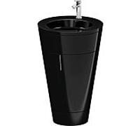 Duravit Starck 1, set c-bonded S19515O10400010 poignée chromée, céramique noir mat, éclairage intérieur, sur pied, noir brillant, 864 x 560 x 605 mm