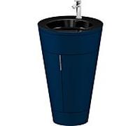 Duravit Starck 1, set c-bonded S19515O10980010 poignée chromée, céramique noir mat, éclairage intérieur, sur pied, bleu nuit satiné mat, 864 x 560 x 605 mm