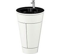 Duravit Starck 1 ,c-bonded set S19515O70360000 poignée en acier inoxydable, Céramique noir mat, sur pied, blanc satiné mat, 864 x 560 x 605 mm